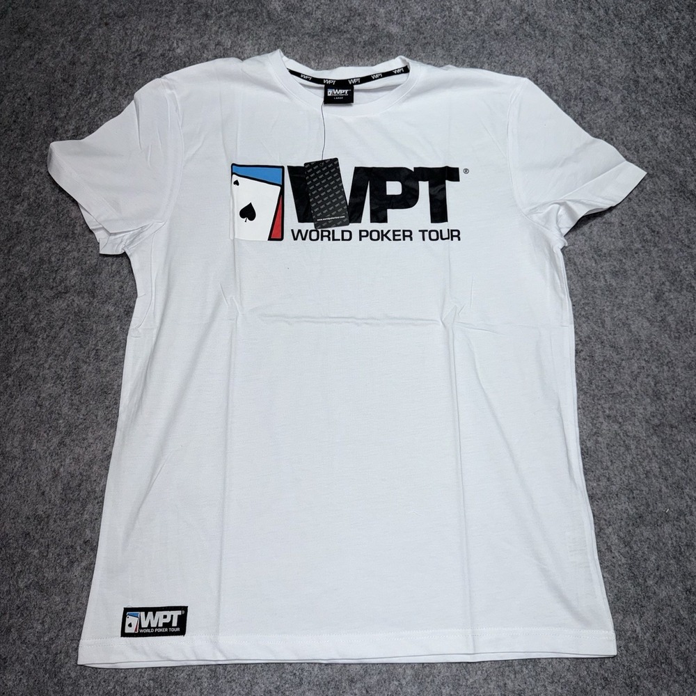 World Poker Tour White T-Shirt Short Sleeve New With Tags